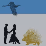 LOW_30_canvas_08589d_Victoria_blue-white-sand-UPP_70_canvas_aeb2b5_High_rise-triangles-2-sepia090-dancingCouple-closeUpLargeBird-sepia050-porcupine.avif
