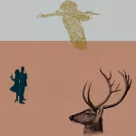 LOW_30_canvas_bfc8c3_Smoke-billie-holiday-UPP_70_canvas_b37256_Sunburn-cardboard-sepia160-coupleWIthGuns-sepia050-greatBlueHeron-stagsHead.avif