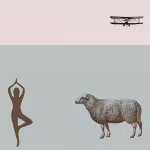 LOW_30_canvas_f2e2e0_Petal_pink-maze-white-UPP_70_canvas_c1ccc2_Pale_aqua-small-crosses-yogaStanding-colourised_80PC_rainDrum-niceLittleBiPlane-sepia070-sheepDrawing.avif