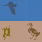 LOW_50_canvas_1f5da0_Strong_blue-connected-UP_50_canvas_bd8b69_Sandstorm-paper-2-sepia050-coupleJumping-sepia070-closeUpLargeBird-sepia060-duckOrDrake.avif