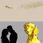 LOW_50_canvas_dfd1bb_Angora-soft-wallpaper-UP_50_canvas_a2a2a1_Silver-project-paper-coupleAlmostKissing-sepia050-distantFlockOfBirds-Monoplano_Antoinette-sepia050-HungarianHunterDog.avif